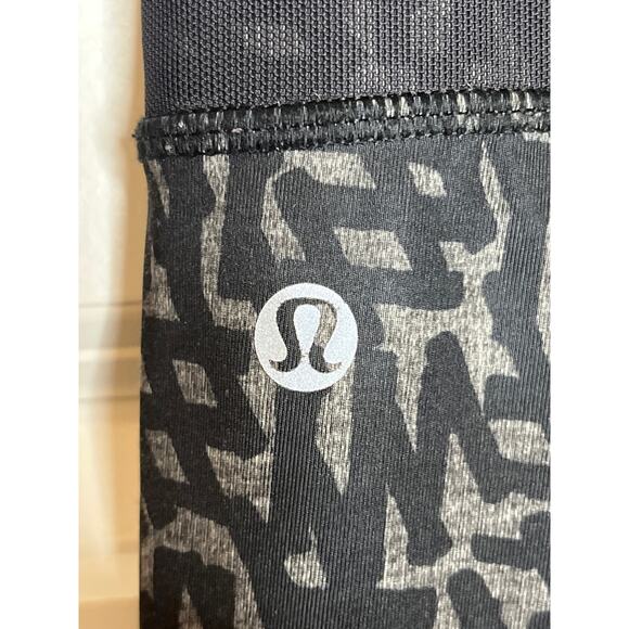 Lululemon‎ Running In The City 7/8 Leggings Size 6 Heathered Net Pop Black - Picture 8 of 11